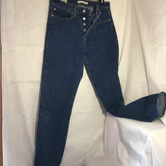 LEVIS Premium BIG E Woman Wedgie 27 Jean High Waist Straight Inseam28 Buttonfly - Picture 2 of 12